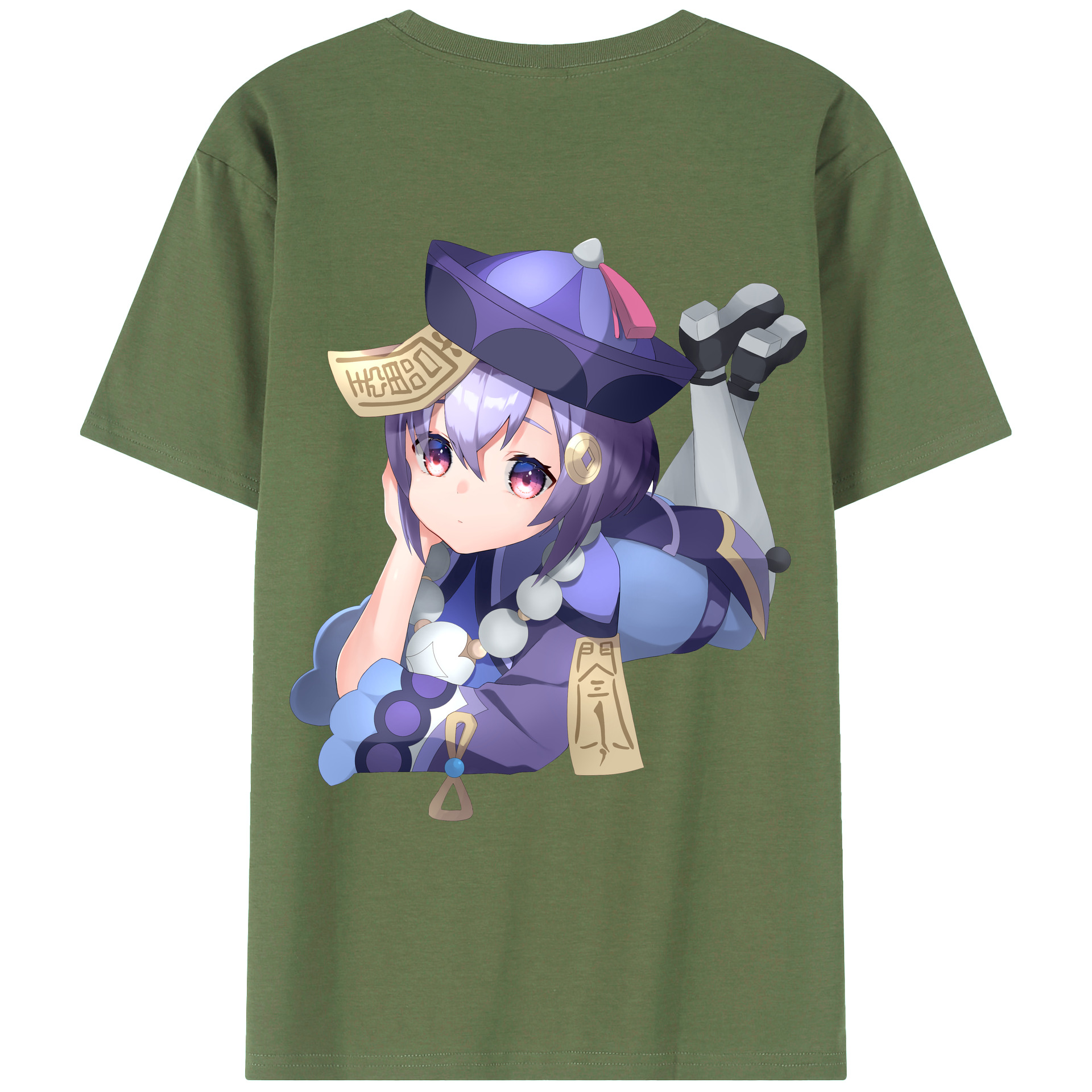 げんし神 七七 なな  genshin Nana 綿100％ メンズ半袖Tシャツ（バックプリント） 通気性
